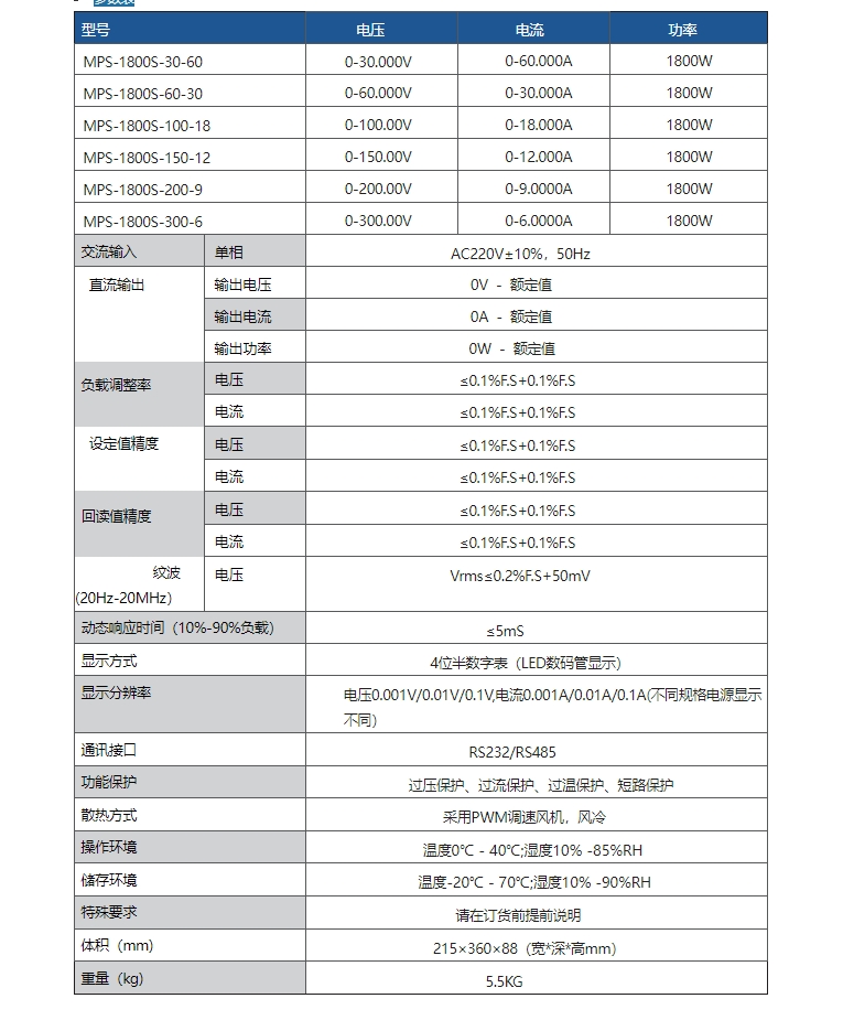 宽范围可编程直流电源