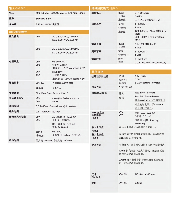 华仪SCI 290系列耐压测试仪
